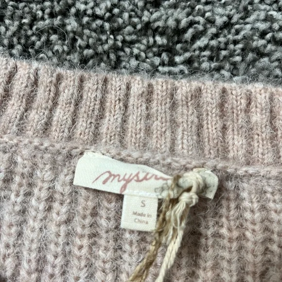 Mystree Twist Sweater Dusty Rose Pink Women’s Size Small New With Tags - Picture 2 of 4